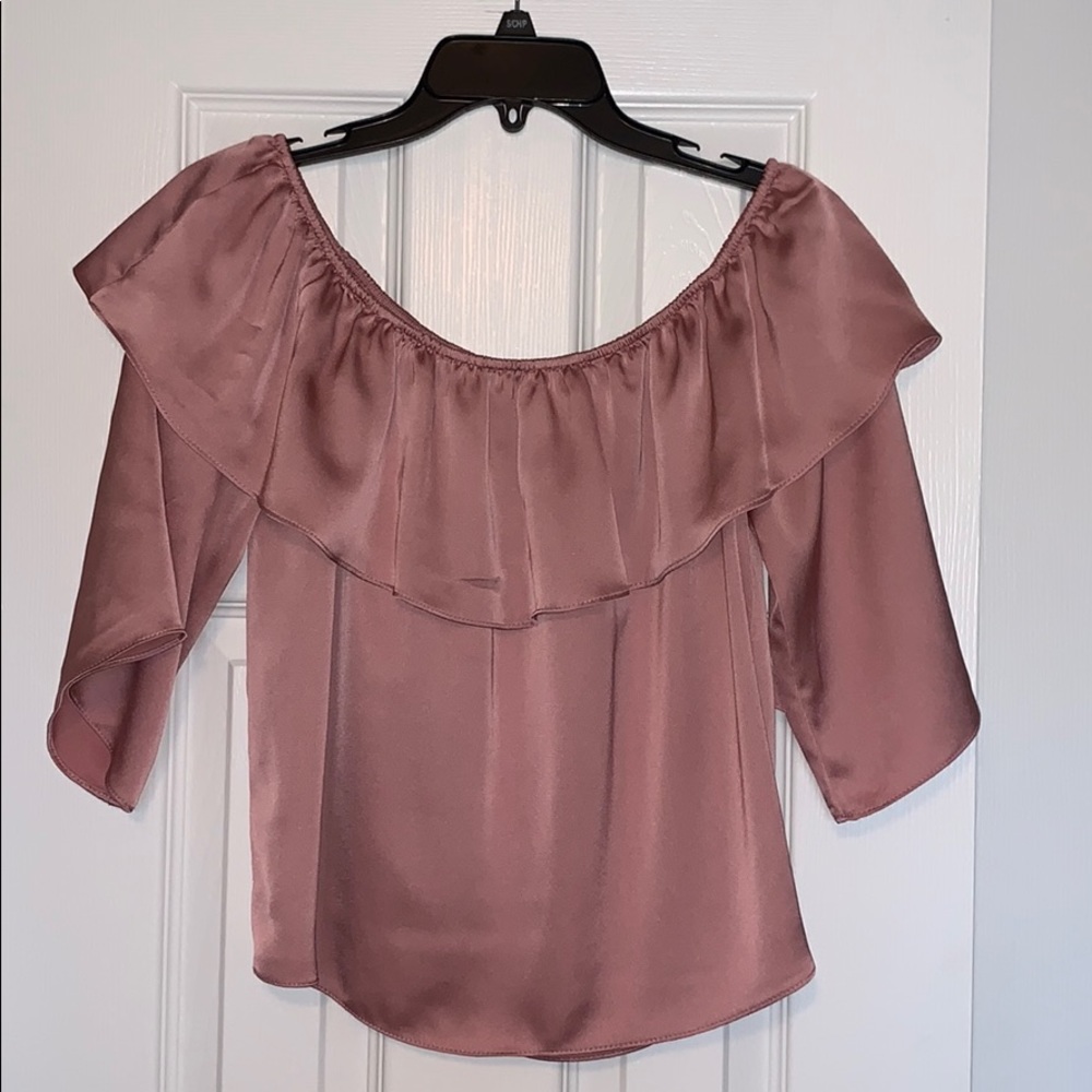 Mauve off-shoulder blouse